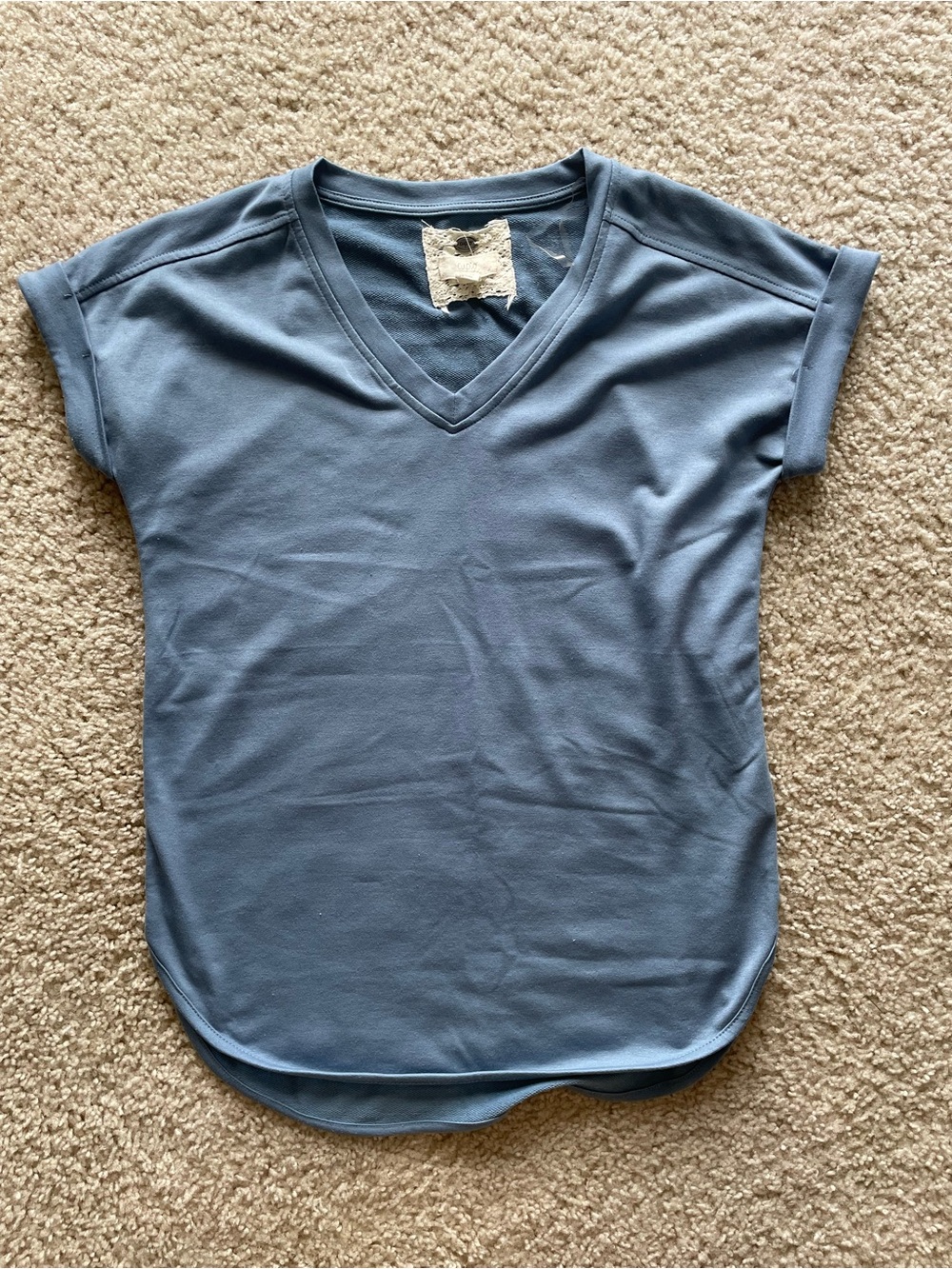 Cupio Dusty Blue V-Neck Short Sleeve Tee